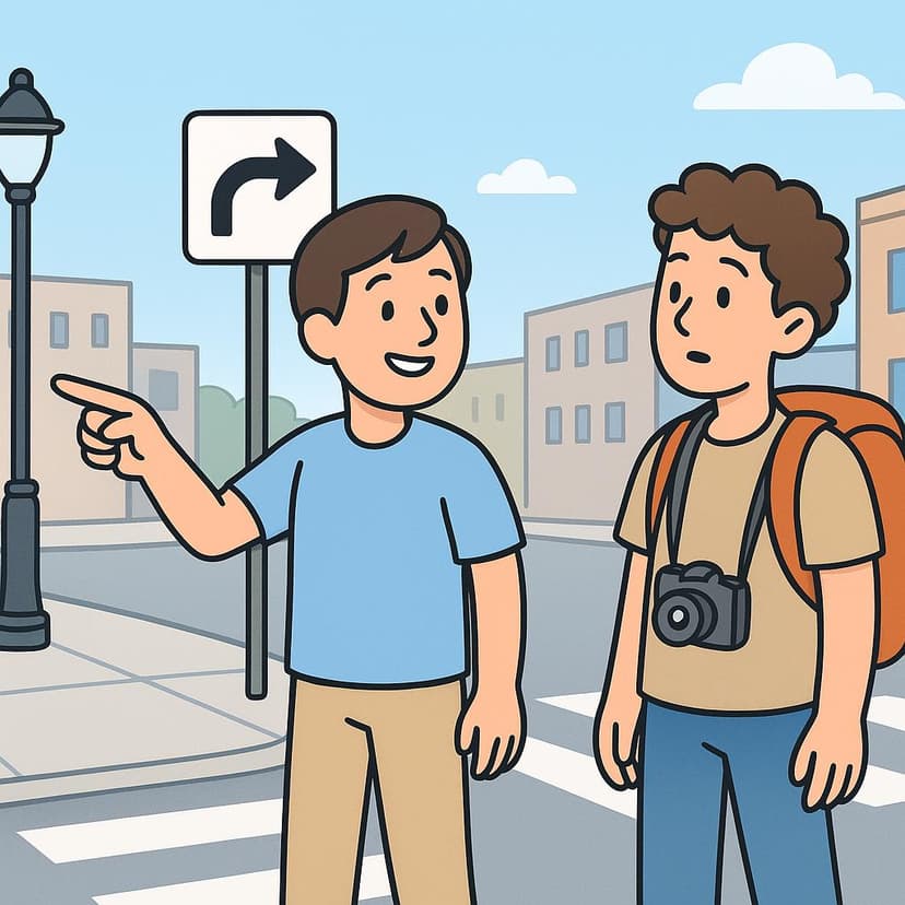 Illustration for turn right