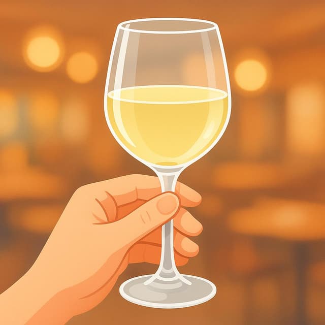 A glass of white wine