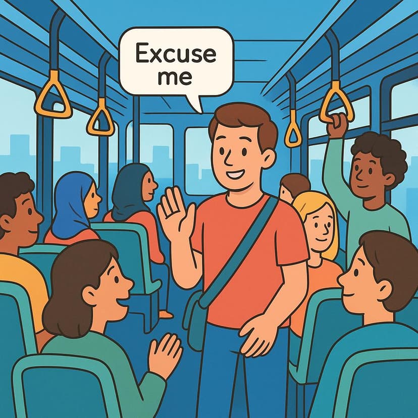 Illustration for Excuse me