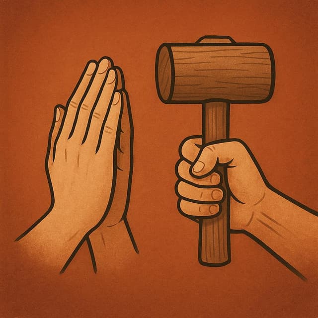 A Dios rogando y con el mazo dando.