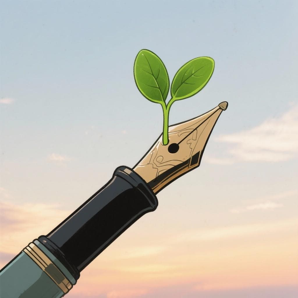 An artistic representation of poetry as a force for growth and change.