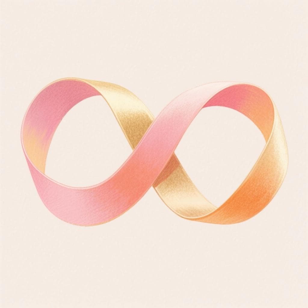 An artistic representation of endless love, showing two intertwined ribbons forming an infinity symbol.