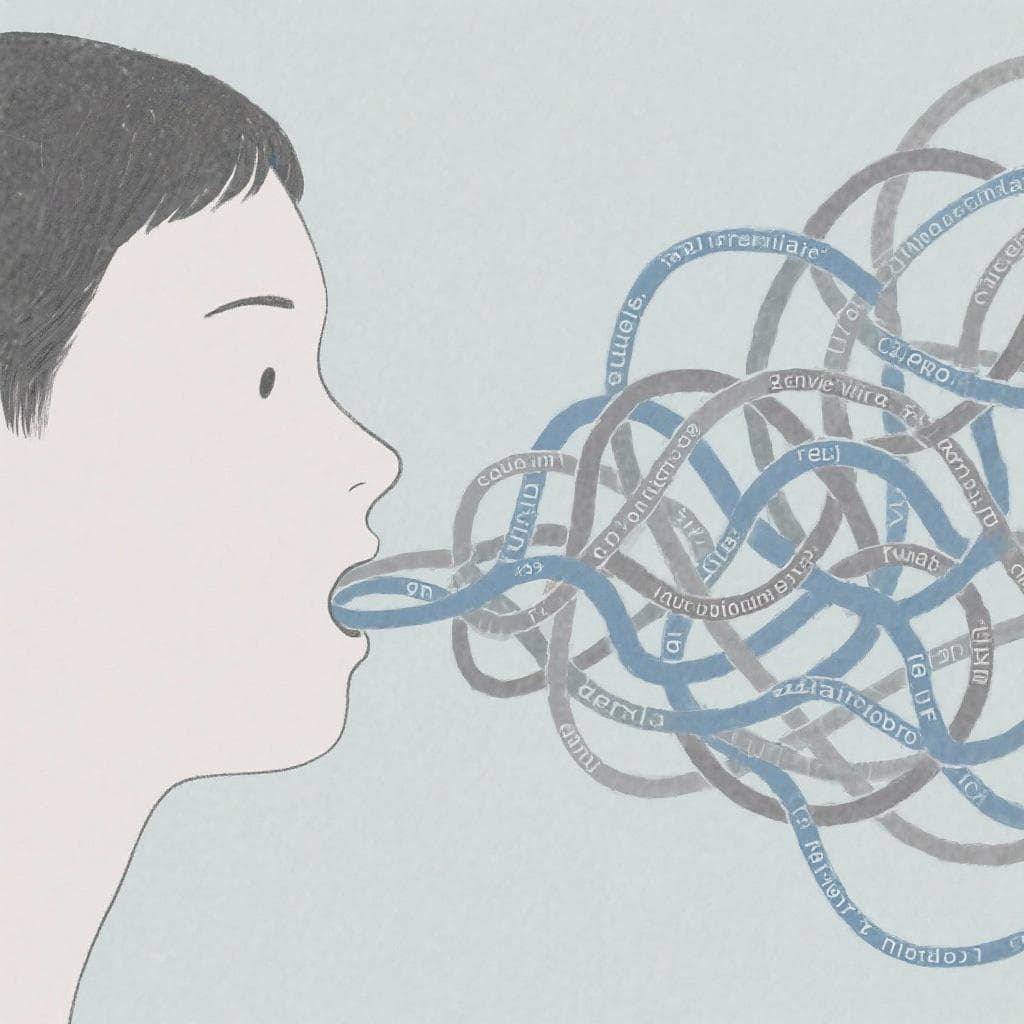 An artistic representation of the proverb about speaking too much leading to errors.