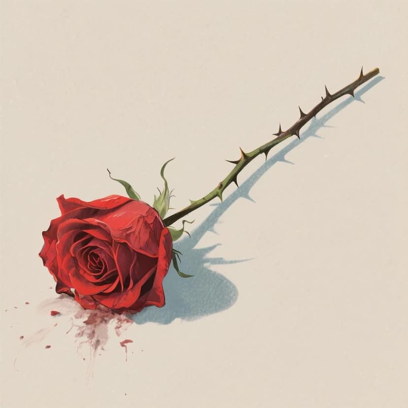 Illustration for quote: Es tan corto el amor y tan largo el olvido.