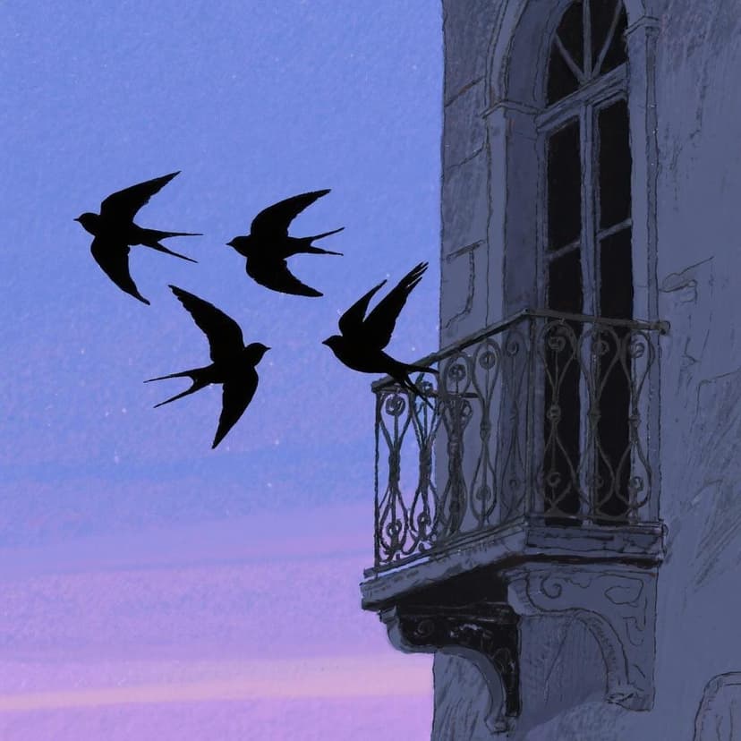 Illustration for quote: Volverán las oscuras golondrinas.