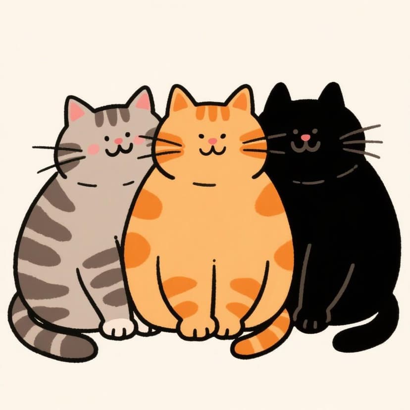 Gatos grandes y gordos.