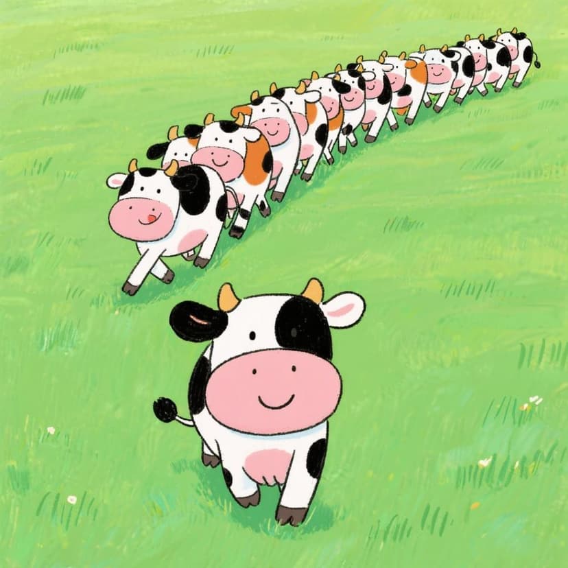 Vaca, veinte vacas van.