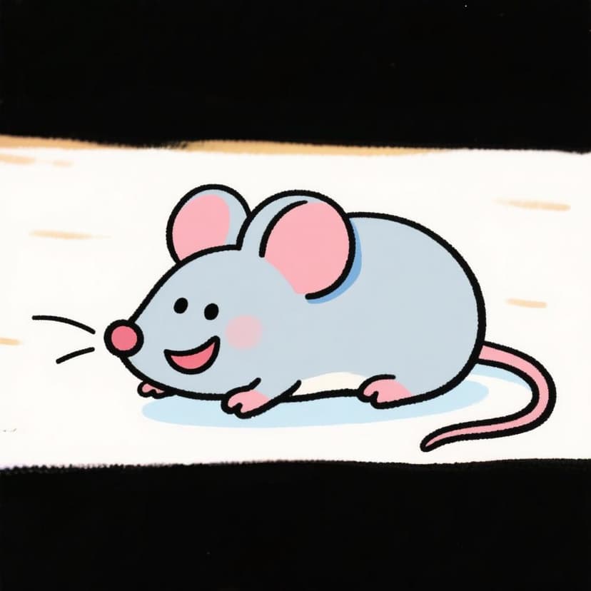 Un ratón reptó risueño.