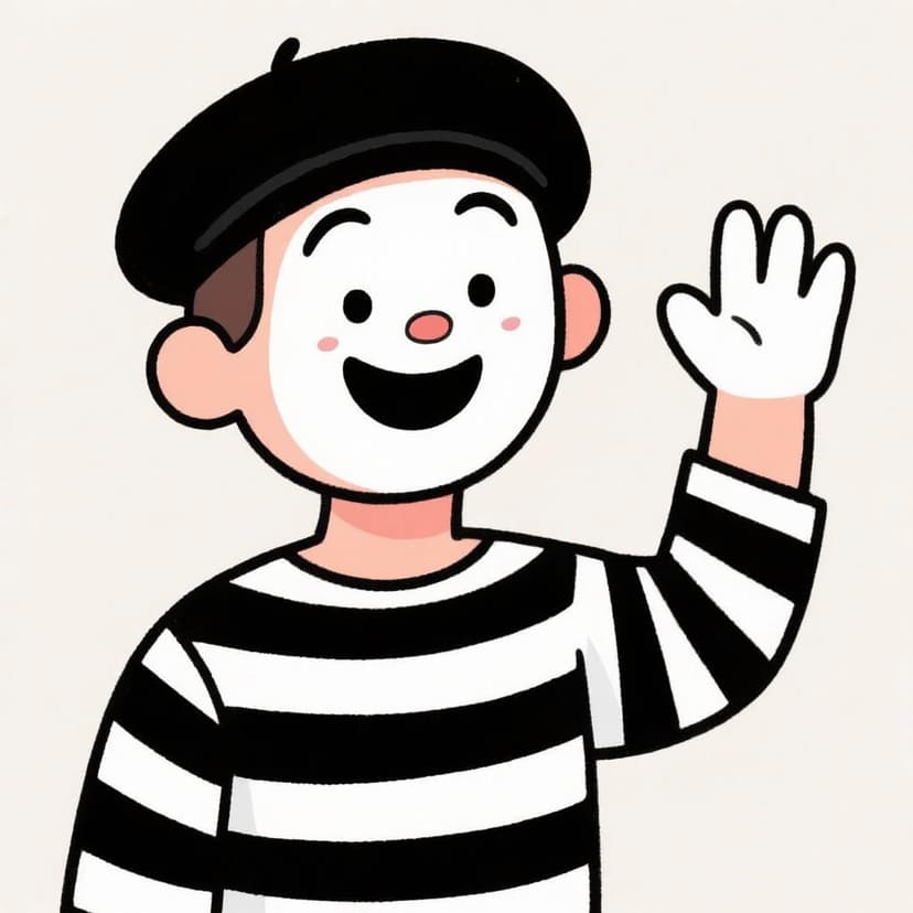 Memo el mimo menea la mano.