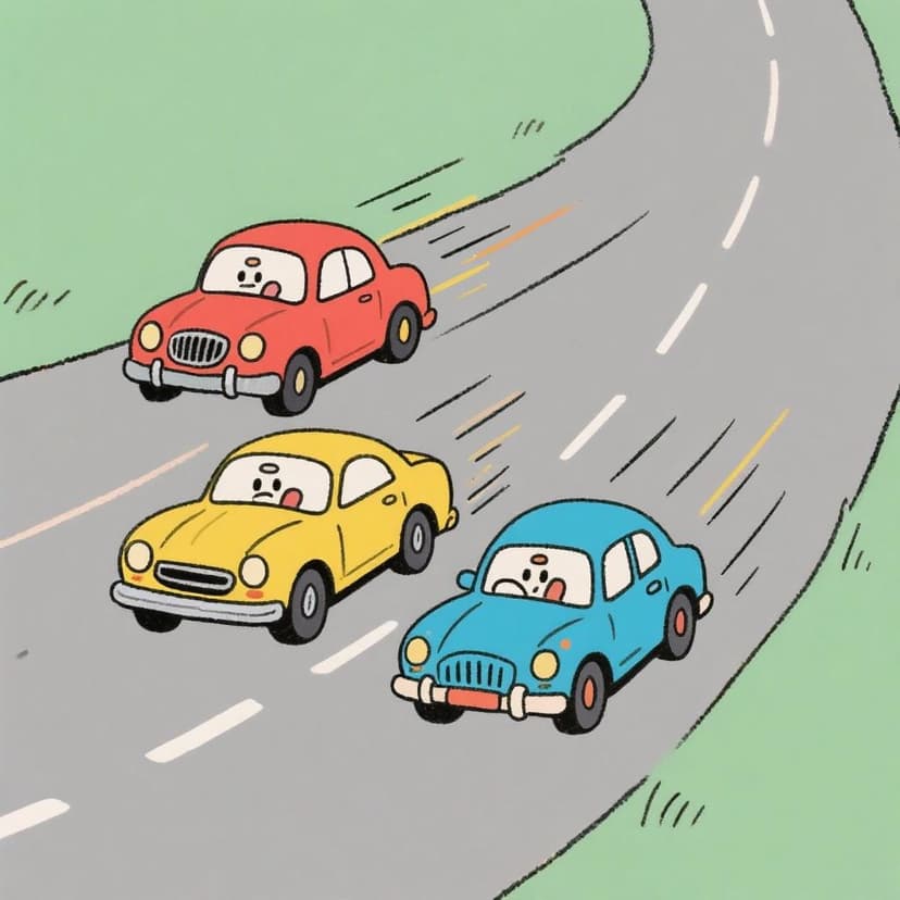 Rápido corren los carros.