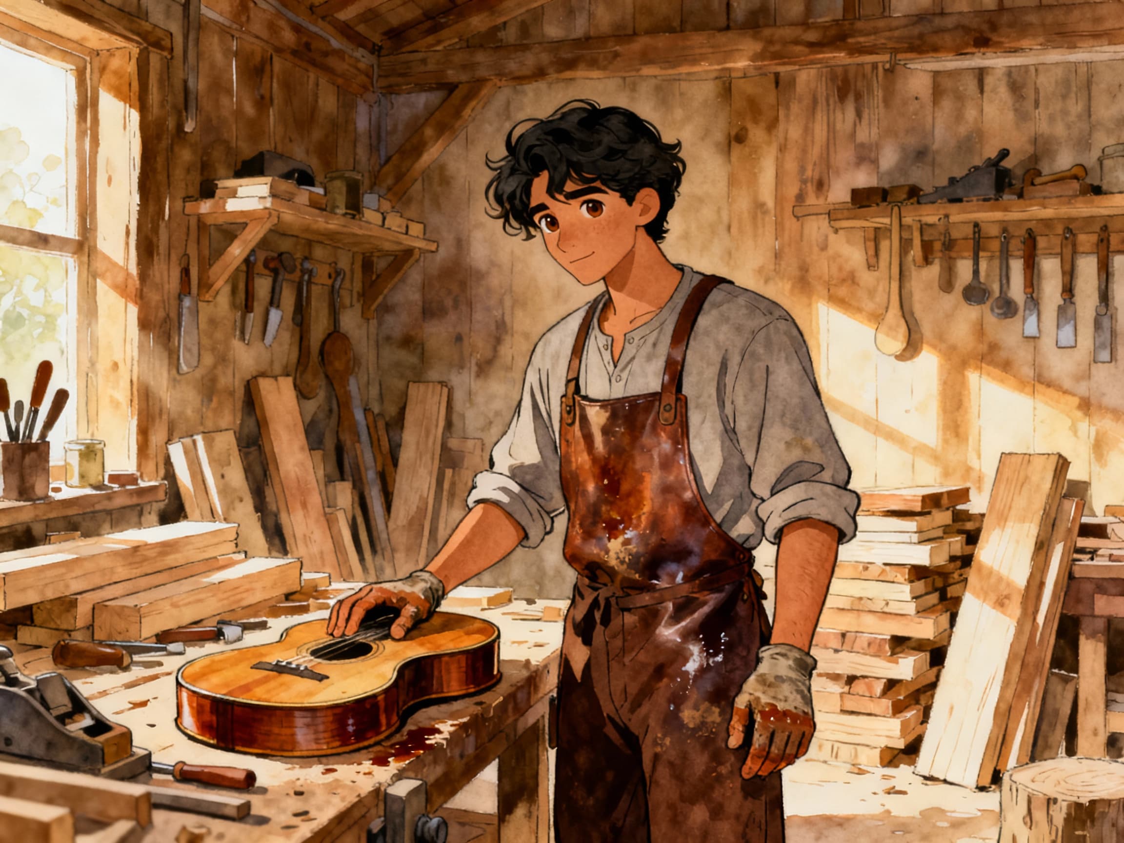 Couverture de Un día en la vida de un luthier de Paracho: ¿Cuál es el secreto para hacer una guitarra que cante?